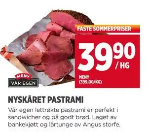 Meny NYSKÅRET PASTRAMI tilbud