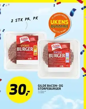Bunnpris GILDE BACON- OG STORFEBURGER tilbud
