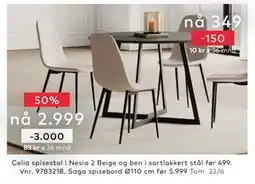 Skeidar Saga spisebord tilbud