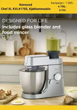 Skousen Kenwood chef xl kvl4170s, kjøkkenmaskin tilbud