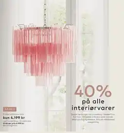 Skeidar 40% på alle interiørvarer tilbud