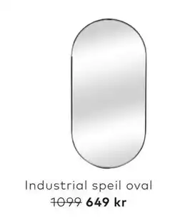 Skeidar Industrial speil oval tilbud
