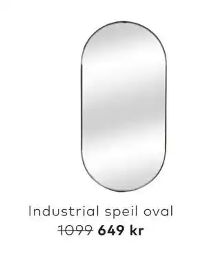 Skeidar Industrial speil oval tilbud