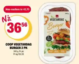 Coop Extra COOP Vegetardag burger 2 pk tilbud