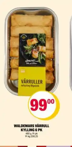 Coop Extra Waldemars vårrull kylling 6 pk tilbud