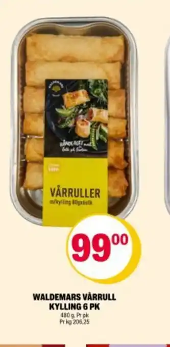 Coop Extra Waldemars vårrull kylling 6 pk tilbud