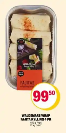 Coop Extra Waldemars wrap fajita kylling 4 pk tilbud