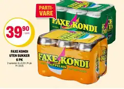 Coop Extra FAXE KONDI Utek sukker 6 pk tilbud