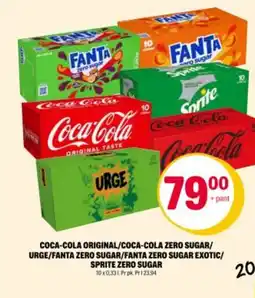 Coop Extra Coca-cola original/coca-cola zero sugar/ urge/fanta zero sugar/fanta zero sugar exotic/ sprite zero sugar tilbud