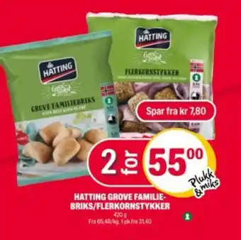 Coop Extra HATTING Grove familie briks/flerkornstykker tilbud