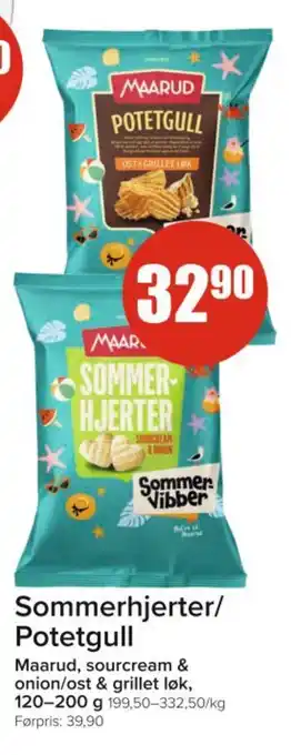 Spar MAARUD Sommerhjerter/ potetgull tilbud