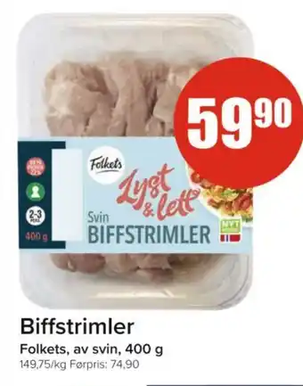 Spar FOLKETS Biffstrimler tilbud