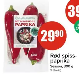 Spar SEASON Rød spiss- paprika tilbud