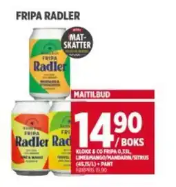 Meny FRIPA Radler tilbud