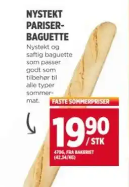 Meny Nystekt pariser- baguette tilbud