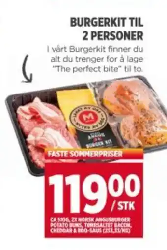 Meny Burgerkit til 2 personer tilbud