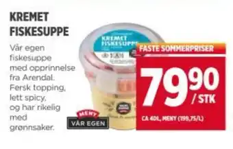 Meny Kremet fiskesuppe tilbud