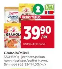 Meny Granola/müsli tilbud