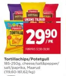Meny MAARUD Tortillachips/potetgull tilbud