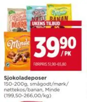 Meny MINDE Sjokoladeposer tilbud