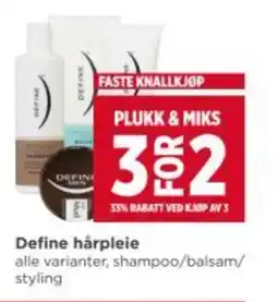 Meny DEFINE Hårpleie tilbud