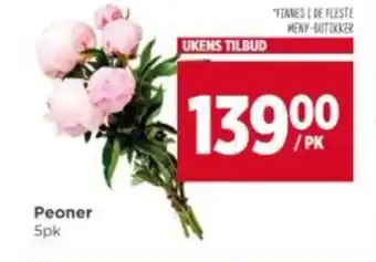Meny Peoner tilbud