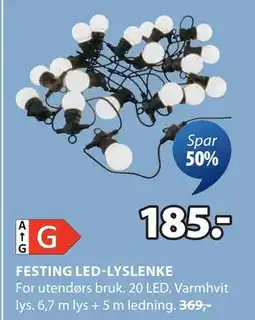 JYSK FESTING LED-LYSLENKE tilbud