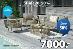 JYSK ILLERUP BORD + SOFA + 2 STOLER tilbud