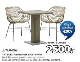 JYSK THY BORD + ILDERHUSE STOL - NATUR tilbud