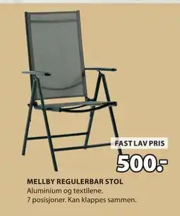 JYSK MELLBY REGULERBAR STOL tilbud