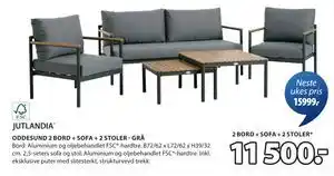 JYSK ODDESUND 2 BORD + SOFA + 2 STOLER - GRÅ tilbud
