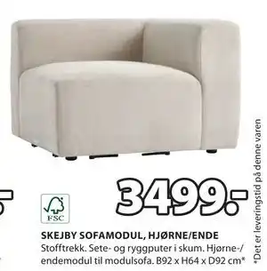JYSK SKEJBY SOFAMODUL, HJØRNE/ENDE tilbud