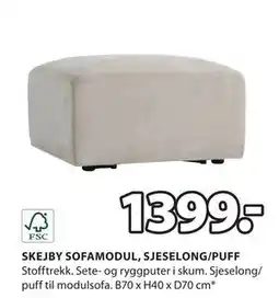 JYSK SKEJBY SOFAMODUL, SJESELONG/PUFF tilbud