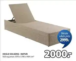 JYSK HASLE SOLSENG - NATUR tilbud