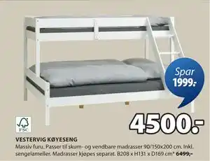 JYSK VESTERVIG KØYESENG tilbud