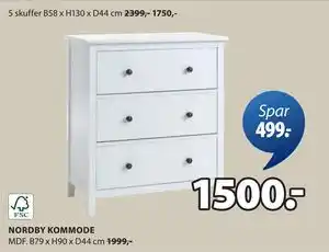 JYSK NORDBY KOMMODE tilbud
