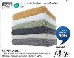 JYSK GISTAD HÅNDKLE tilbud