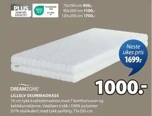 JYSK LILLELV SKUMMADRASS tilbud
