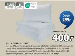 JYSK KOLLA DYNE-/PUTESETT tilbud