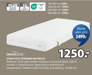 JYSK STRIA PS25 VENDBAR MADRASS tilbud