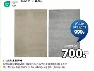 JYSK VILLEPLE TEPPE tilbud
