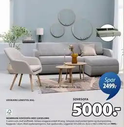 JYSK MOMMARK SOVESOFA MED SJESELONG tilbud