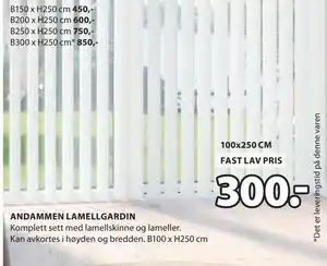 JYSK ANDAMMEN LAMELLGARDIN tilbud