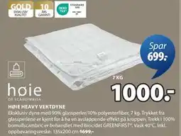 JYSK HØIE HEAVY VEKTDYNE tilbud
