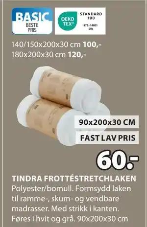 JYSK TINDRA FROTTÉSTRETCHLAKEN tilbud