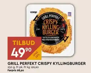Coop Mega GRILL PERFEKT CRISPY KYLLINGBURGER tilbud