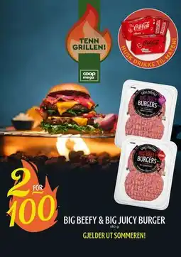 Coop Mega Big beefy & big juicy burger tilbud