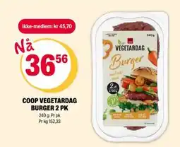 Coop Extra COOP VEGETARDAG BURGER 2 PK tilbud