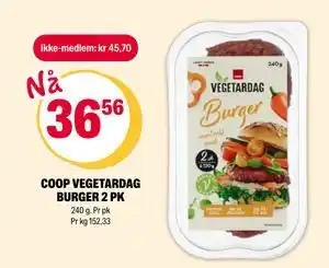 Coop Extra COOP VEGETARDAG BURGER 2 PK tilbud
