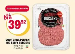 Coop Extra COOP GRILL PERFEKT BIG BEEFY BURGERS tilbud